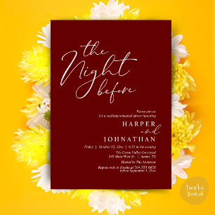 The Night Before Romantic Wedding Rehearsal Dinner Invitation