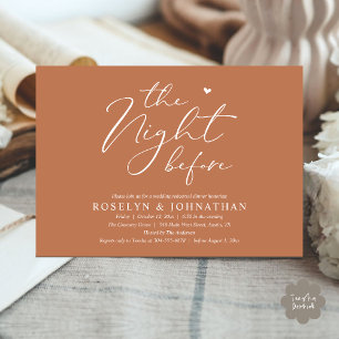 The Night Before Romantic Wedding Rehearsal Dinner Invitation