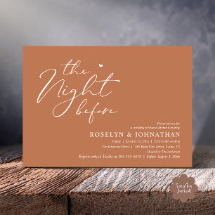 The Night Before Romantic Wedding Rehearsal Dinner Invitation