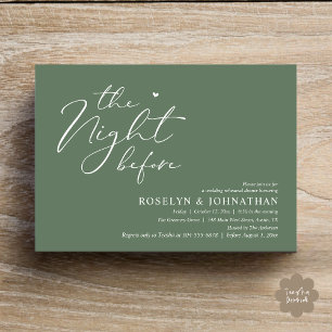 The Night Before Romantic Wedding Rehearsal Dinner Invitation