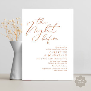 The Night Before Romantic Wedding Rehearsal Dinner Invitation