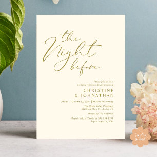 The Night Before Romantic Wedding Rehearsal Dinner Invitation