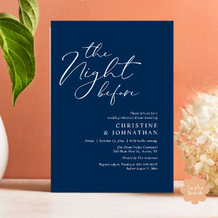 The Night Before Romantic Wedding Rehearsal Dinner Invitation