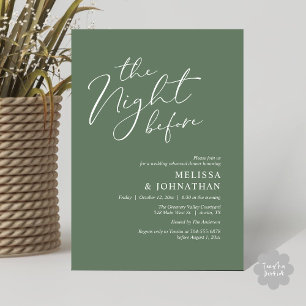 The Night Before Romantic Wedding Rehearsal Dinner Invitation