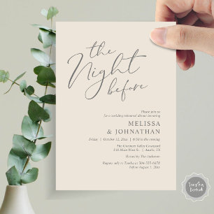 The Night Before Romantic Wedding Rehearsal Dinner Invitation