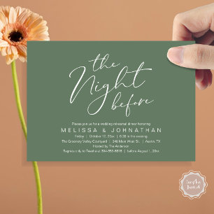 The Night Before Romantic Wedding Rehearsal Dinner Invitation