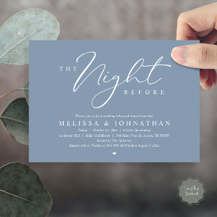 The Night Before Romantic Wedding Rehearsal Dinner Invitation