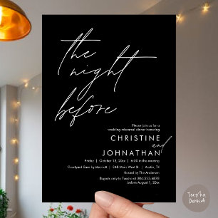 The Night Before Romantic Wedding Rehearsal Dinner Invitation