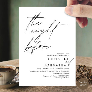 The Night Before Romantic Wedding Rehearsal Dinner Invitation