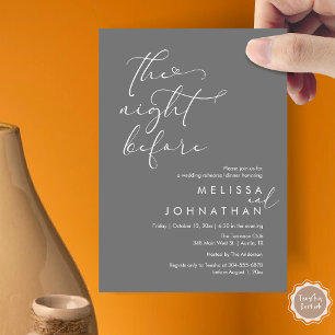 The Night Before Romantic Wedding Rehearsal Dinner Invitation