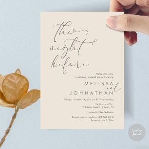 The Night Before Romantic Wedding Rehearsal Dinner Invitation