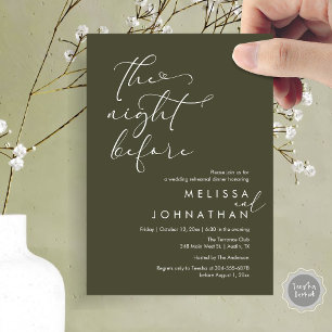 The Night Before Romantic Wedding Rehearsal Dinner Invitation