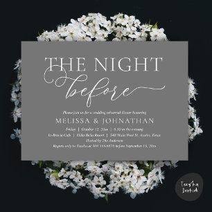 The Night Before Romantic Wedding Rehearsal Dinner Invitation