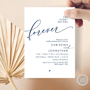 The Night Before Romantic Wedding Rehearsal Dinner Invitation
