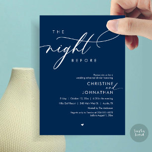 The Night Before Romantic Wedding Rehearsal Dinner Invitation