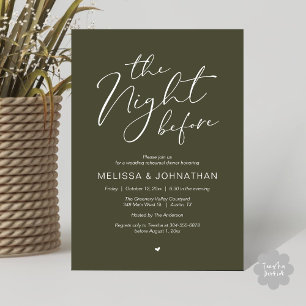 The Night Before Romantic Wedding Rehearsal Party Invitation
