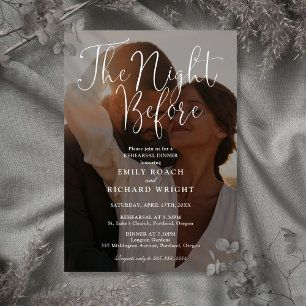 The Night Before Script Photo Rehearsal Dinner Invitation
