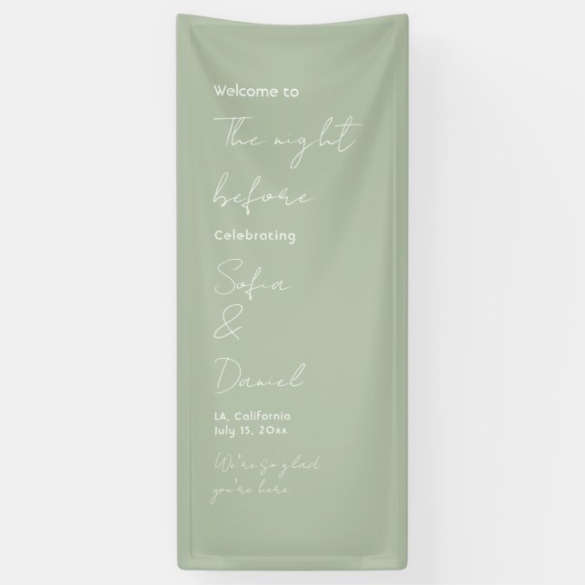 The Night Before Sign, Rehearsal Dinner Wedding  Banner (Vertical)