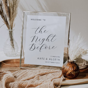 The night before stylish script rehearsal sign