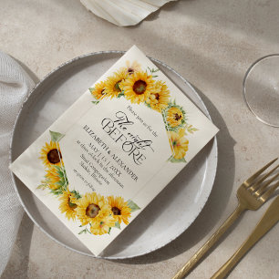 The Night Before   Sunflower Fall Rehearsal Dinner Invitation