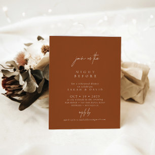 The Night Before Terracotta Rehearsal Dinner Invitation