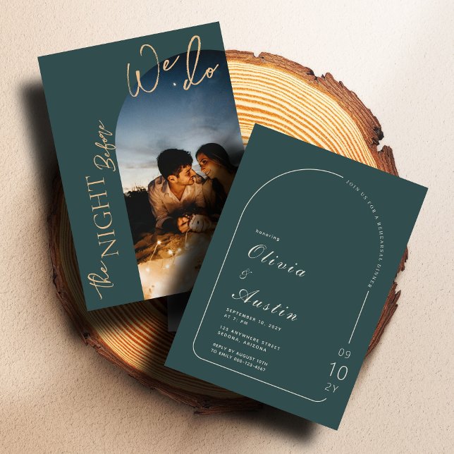 The Night Before We Do Arch Photo Rehearsal Dinner Invitation (Creator Uploaded)
