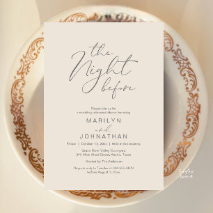 The Night Before Wedding Modern Rehearsal Dinner Invitation
