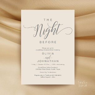 The Night Before Wedding Modern Rehearsal Dinner Invitation