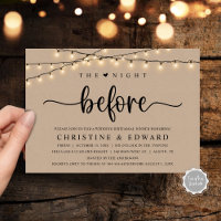 The Night Before, Wedding Rehearsal, Brown Kraft