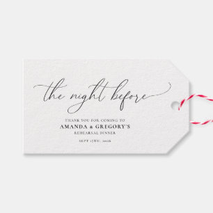 The Night Before Wedding Rehearsal Dinner Gift Tags