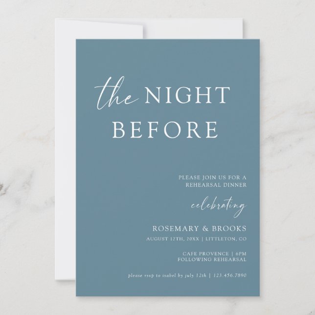 The Night Before Wedding Rehearsal Dinner Invitati Invitation (Front)