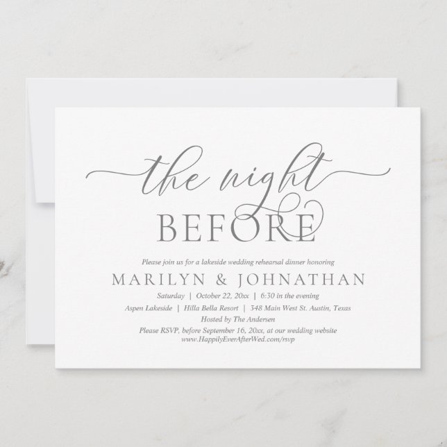 The Night Before, Wedding Rehearsal Dinner Invitation (Front)