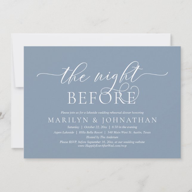 The Night Before, Wedding Rehearsal Dinner Invitation (Front)
