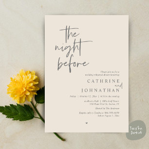 The night before, Wedding Rehearsal Dinner Invitation