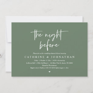 The night before, Wedding Rehearsal Dinner Invitation