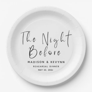 The Night Before Wedding Rehearsal Dinner Paper Plate