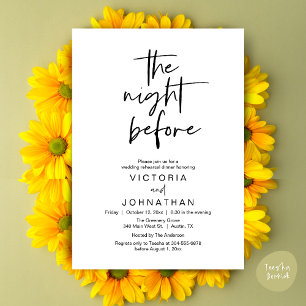 The Night Before, Wedding Rehearsal Dinner Party Invitation
