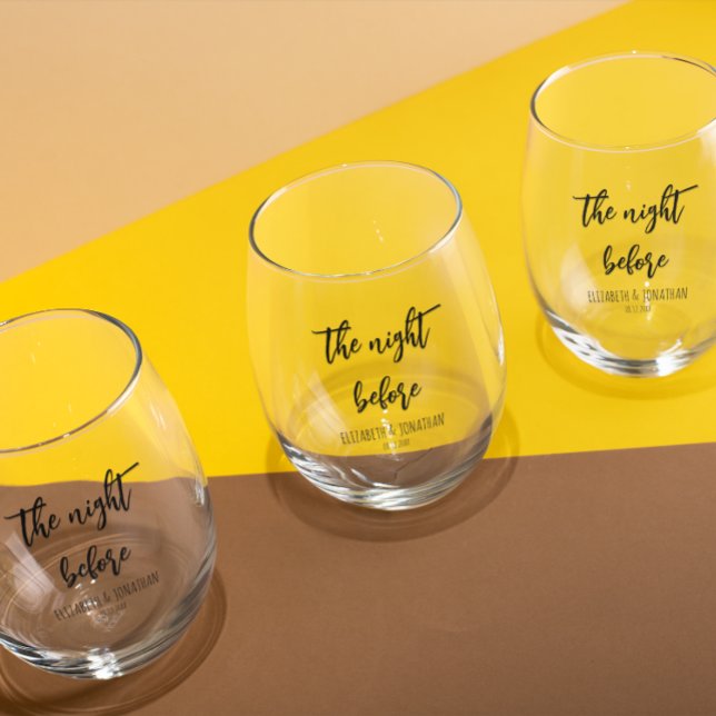 The Night Before Wedding Rehearsal Dinner Stemless Wine Glass (Creator Uploaded)