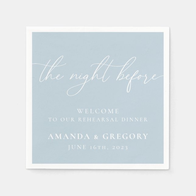 The Night Before Wedding Rehearsal Dinner Welcome  Napkin (Front)