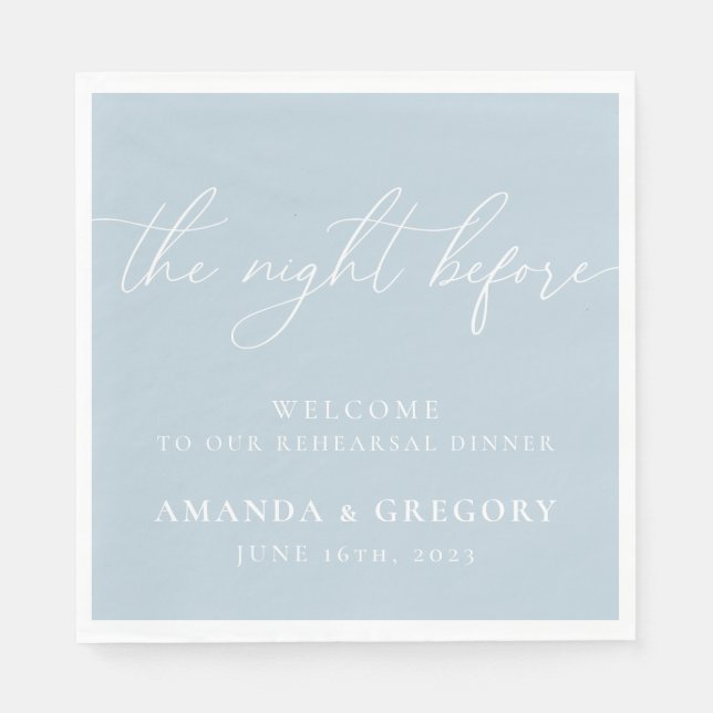The Night Before Wedding Rehearsal Dinner Welcome  Napkin (Front)