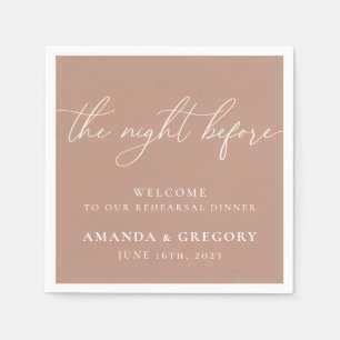 The Night Before Wedding Rehearsal Dinner Welcome Napkin