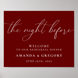 The Night Before Wedding Rehearsal Dinner Welcome Poster