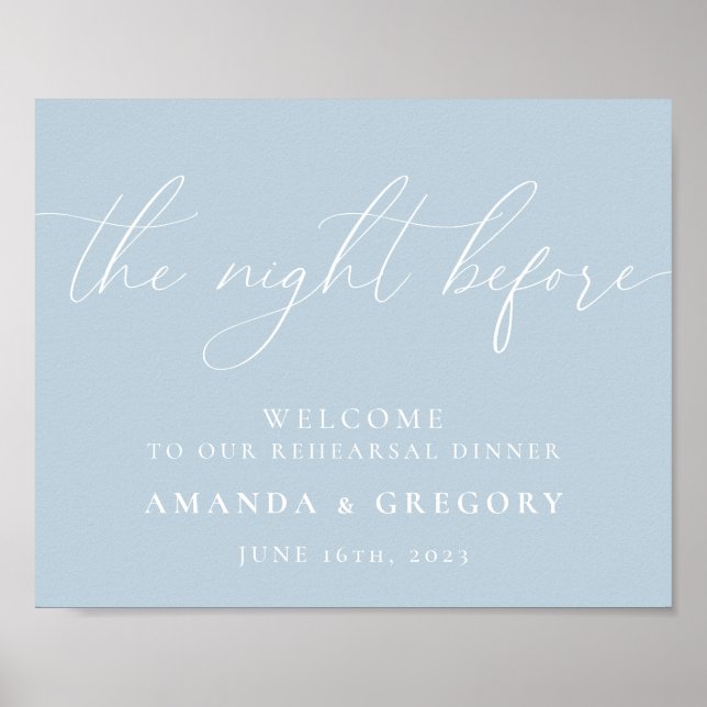 The Night Before Wedding Rehearsal Dinner Welcome  Poster (Front)