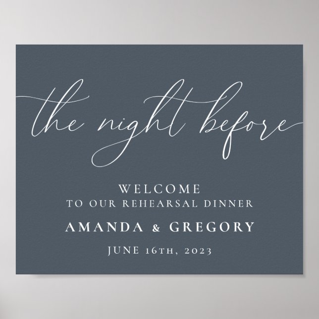 The Night Before Wedding Rehearsal Dinner Welcome  Poster (Front)