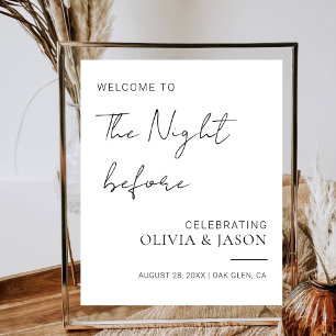 The Night Before Wedding Rehearsal Dinner Welcome Poster