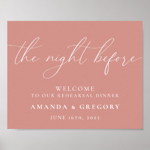 The Night Before Wedding Rehearsal Dinner Welcome Poster