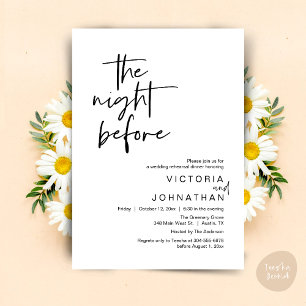 The Night Before, Wedding Rehearsal Party Dinner Invitation