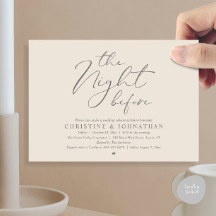 The Night Before Wedding Rehearsal Romantic Dinner Invitation