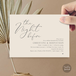 The Night Before Wedding Rehearsal Romantic Dinner Invitation