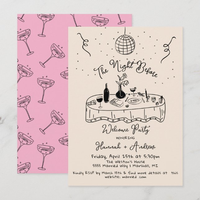 The Night Before Welcome Rehearsal Dinner Invitation (Front/Back)